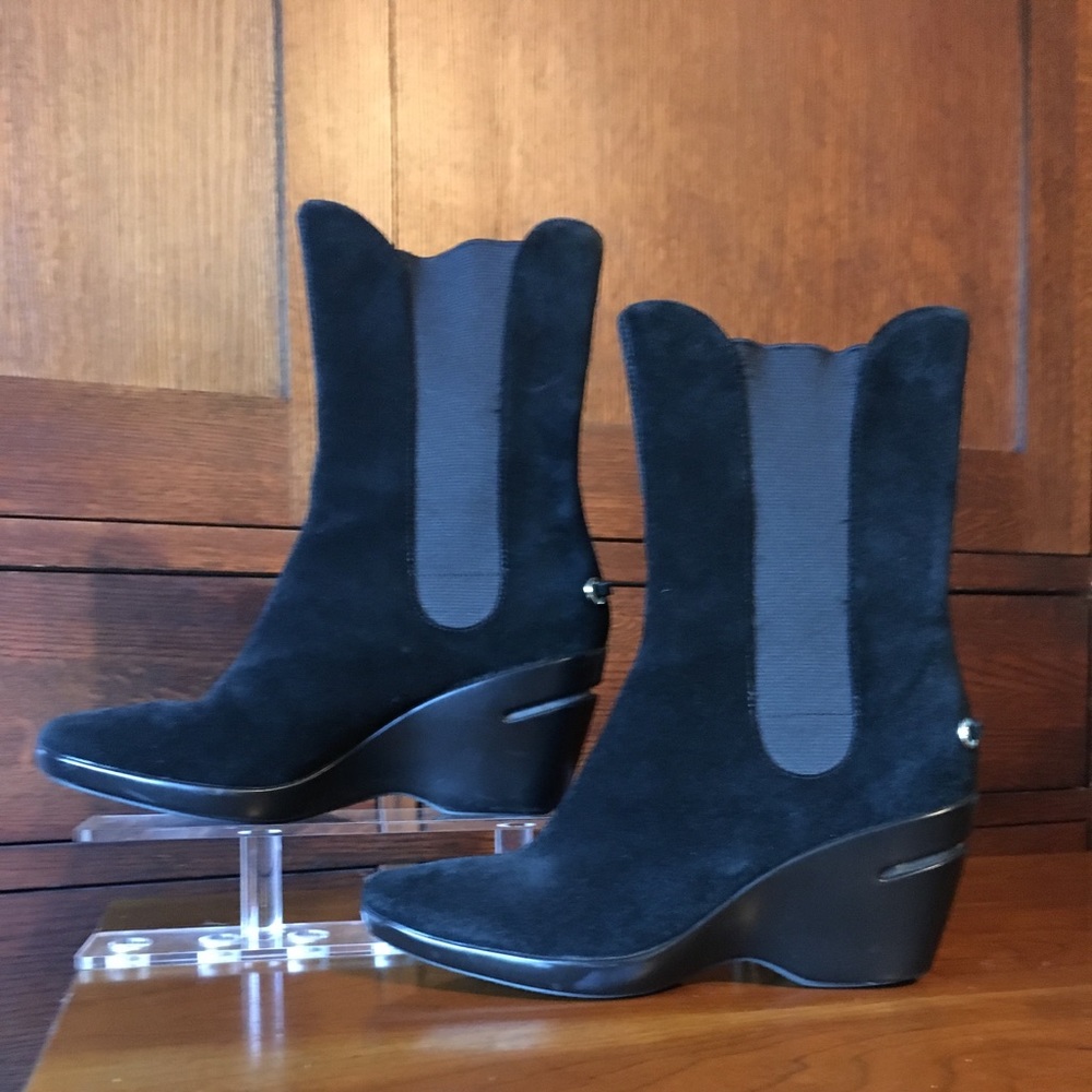 Nike Air by Kenneth Cole,black suede ankle boots